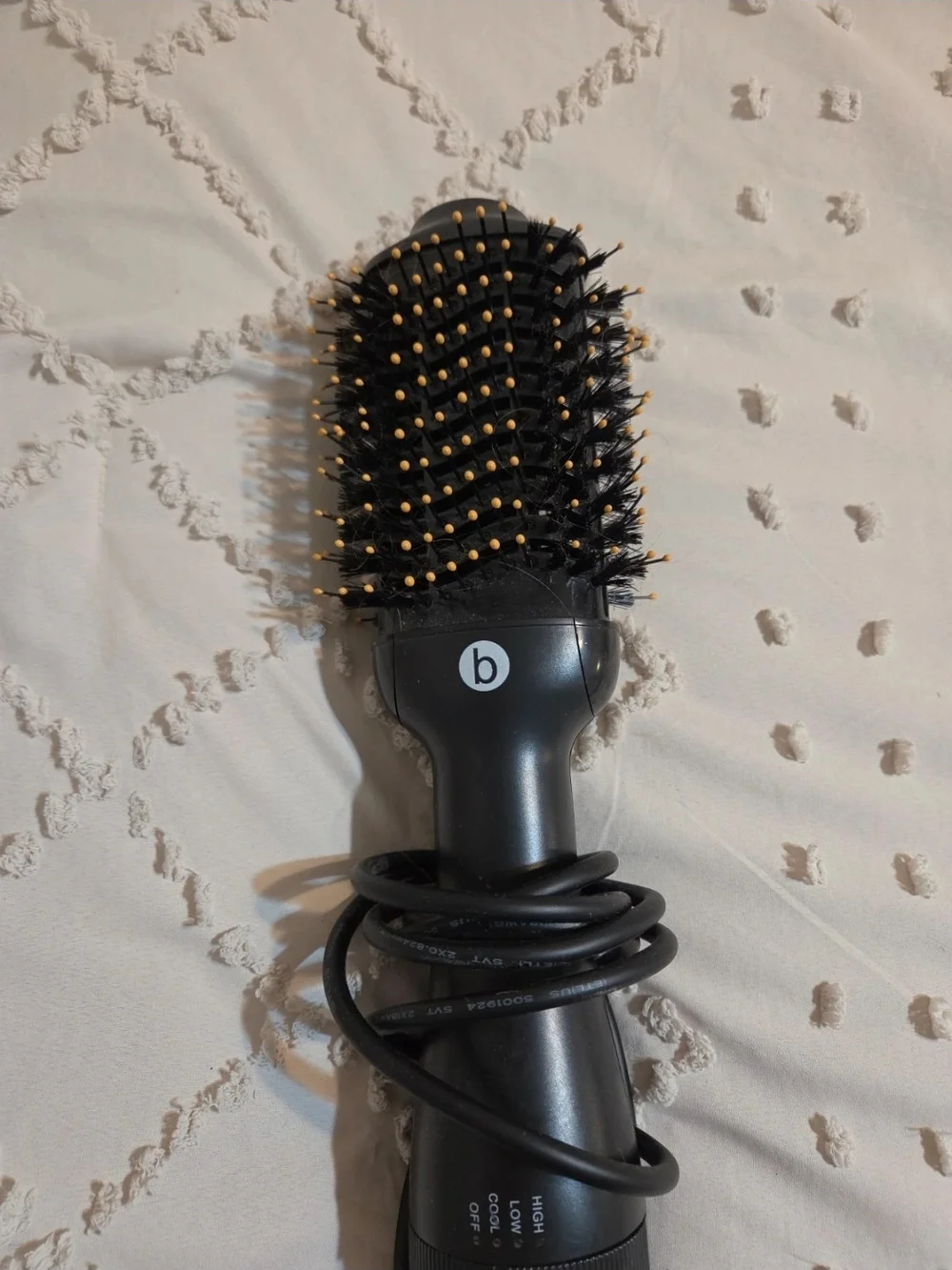 Black Heated Round Hair Brush Styler - Unbranded